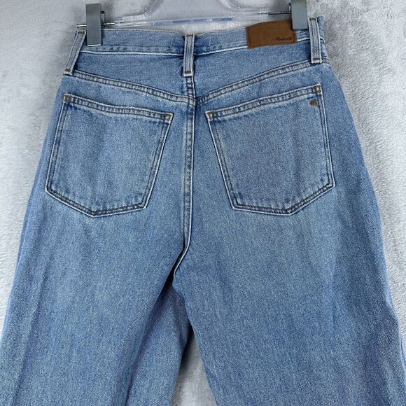 Madewell Baggy Jeans Straight Leg Womens Size 25 Distressed High Rise Blue - Picture 4 of 12